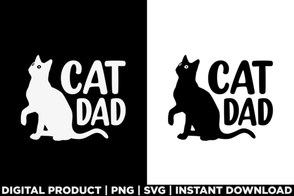 Fathers Day Best Cat Dad Papa Christmas Graphics