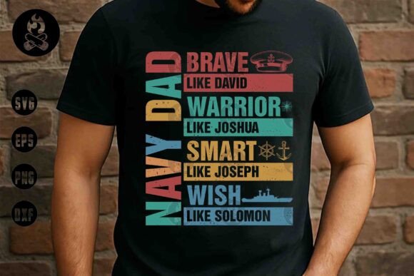 Navy Dad Brave Like David SVG Graphics