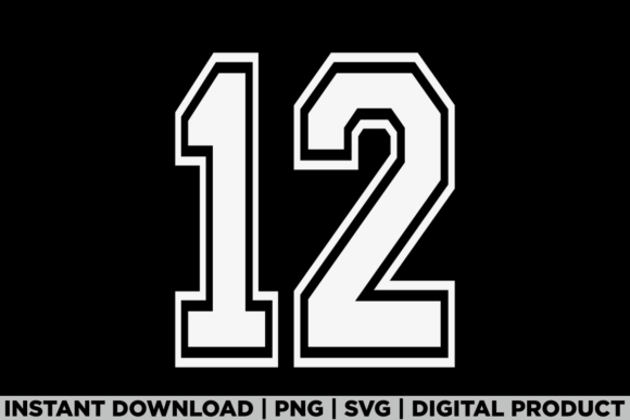 Number 12 Birthday Varsity Sports Team Graphics
