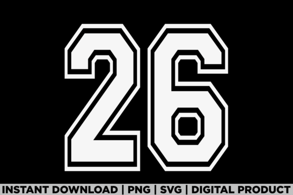 Number 26 Birthday Varsity Sports Team Graphics
