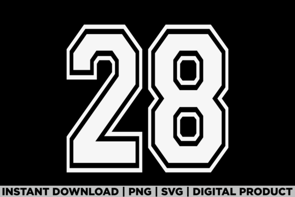 Number 28 Birthday Varsity Sports Team Graphics