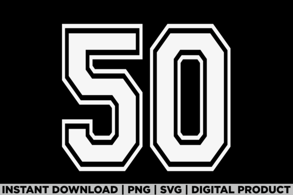 Number 50 Birthday Varsity Sports Team Graphics