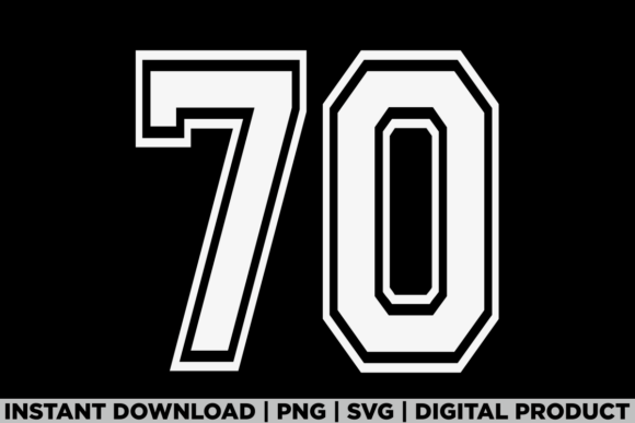 Number 70 Birthday Varsity Sports Team Graphics