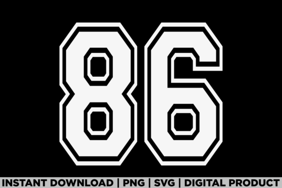 Number 86 Birthday Varsity Sports Team Graphics