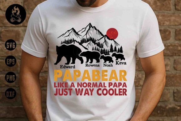 Personalized Papa Bear SVG for Graphics & T-Shirt Designs